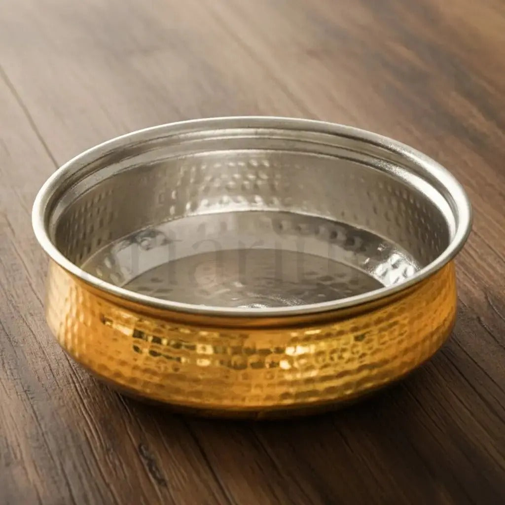 Artarium Brass Lagan with Kalai (Tin Coating) for Dum Cooking