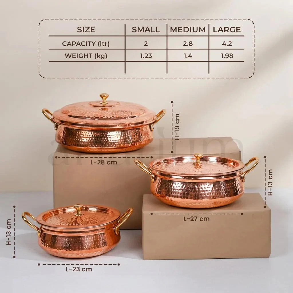 Artarium Copper Handi Traditional Ayurvedic Cooking Pot