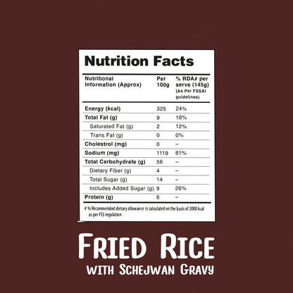 Fried Rice with Schezwan Gravy, 145g - Ready to Eat | Instant Food | No Added Preservatives