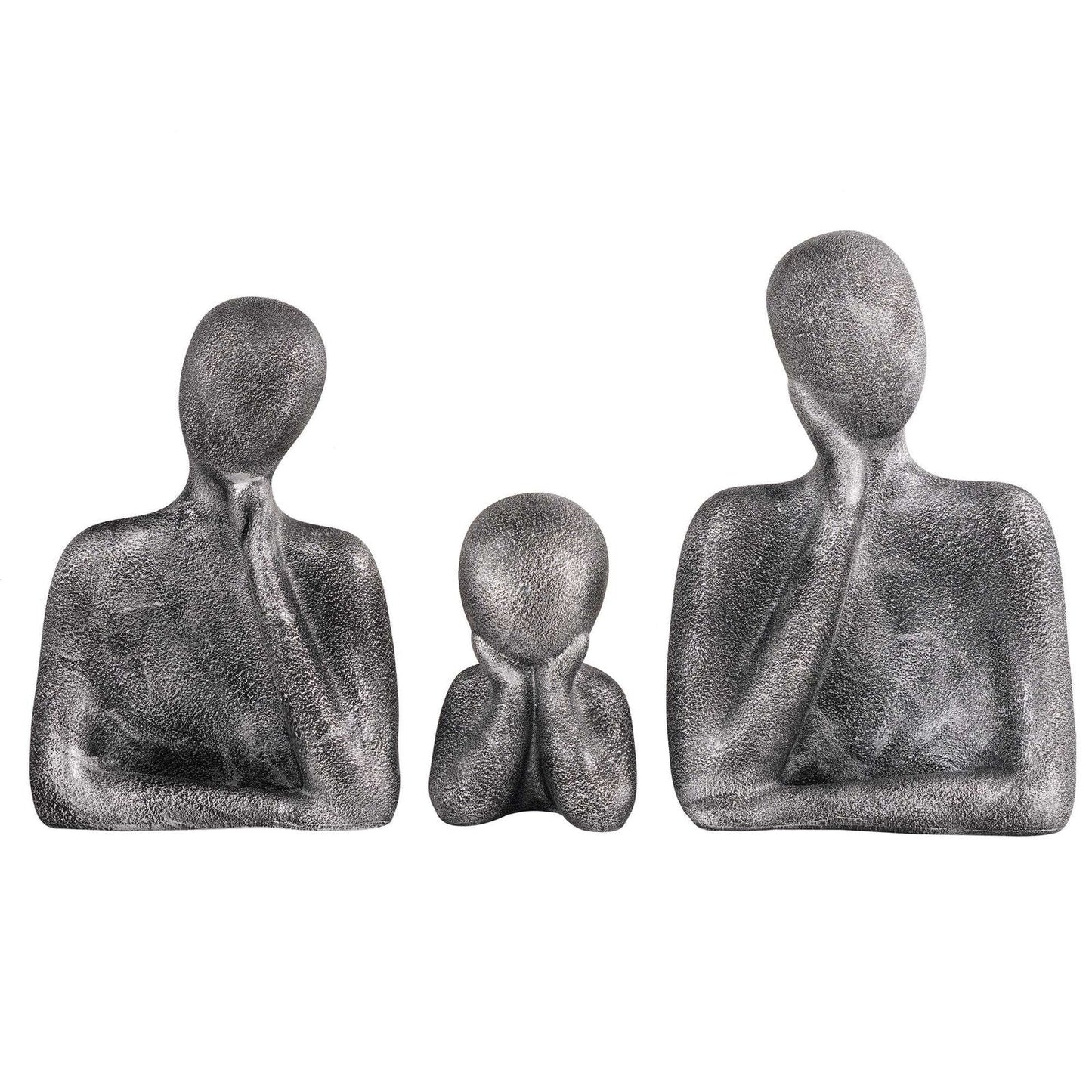 FAMILY Of Three Ornaments Abstract Home Souvenirs Statues Decoration for Home Character gray