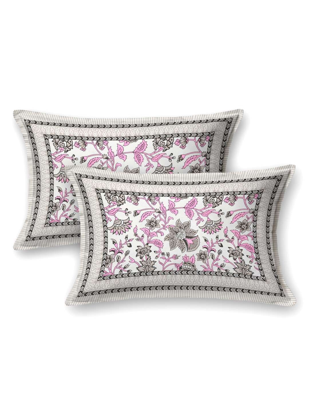 100% Pure Cotton Traditional Printed Bedsheet for Double Bed King Size Bedsheet with 2 Pillow Covers