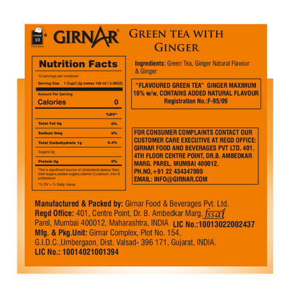 Girnar Green Tea Bags - Ginger