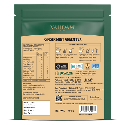 Ginger Mint Green Tea, 50 Count