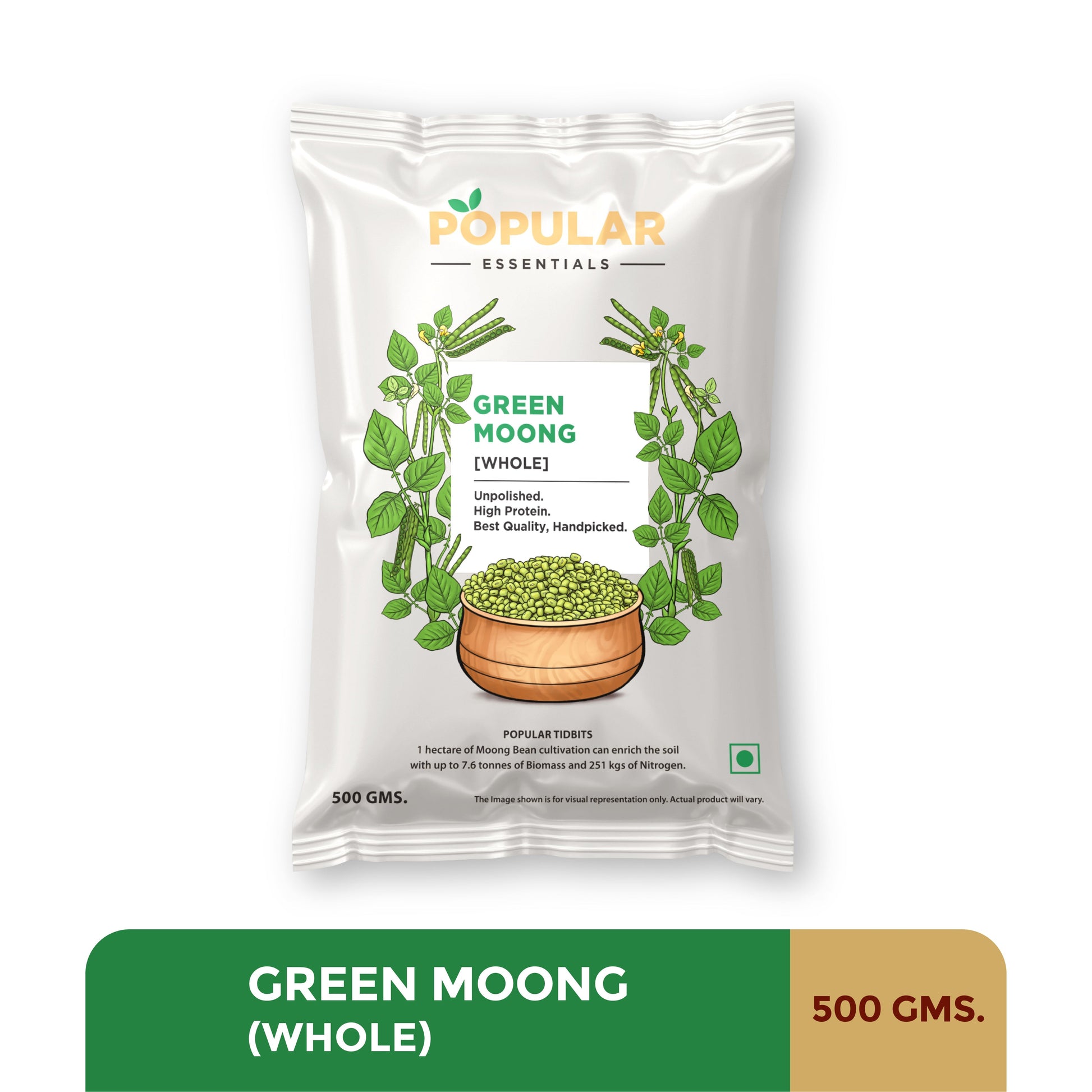 Essentials Premium Green Moong (Whole)