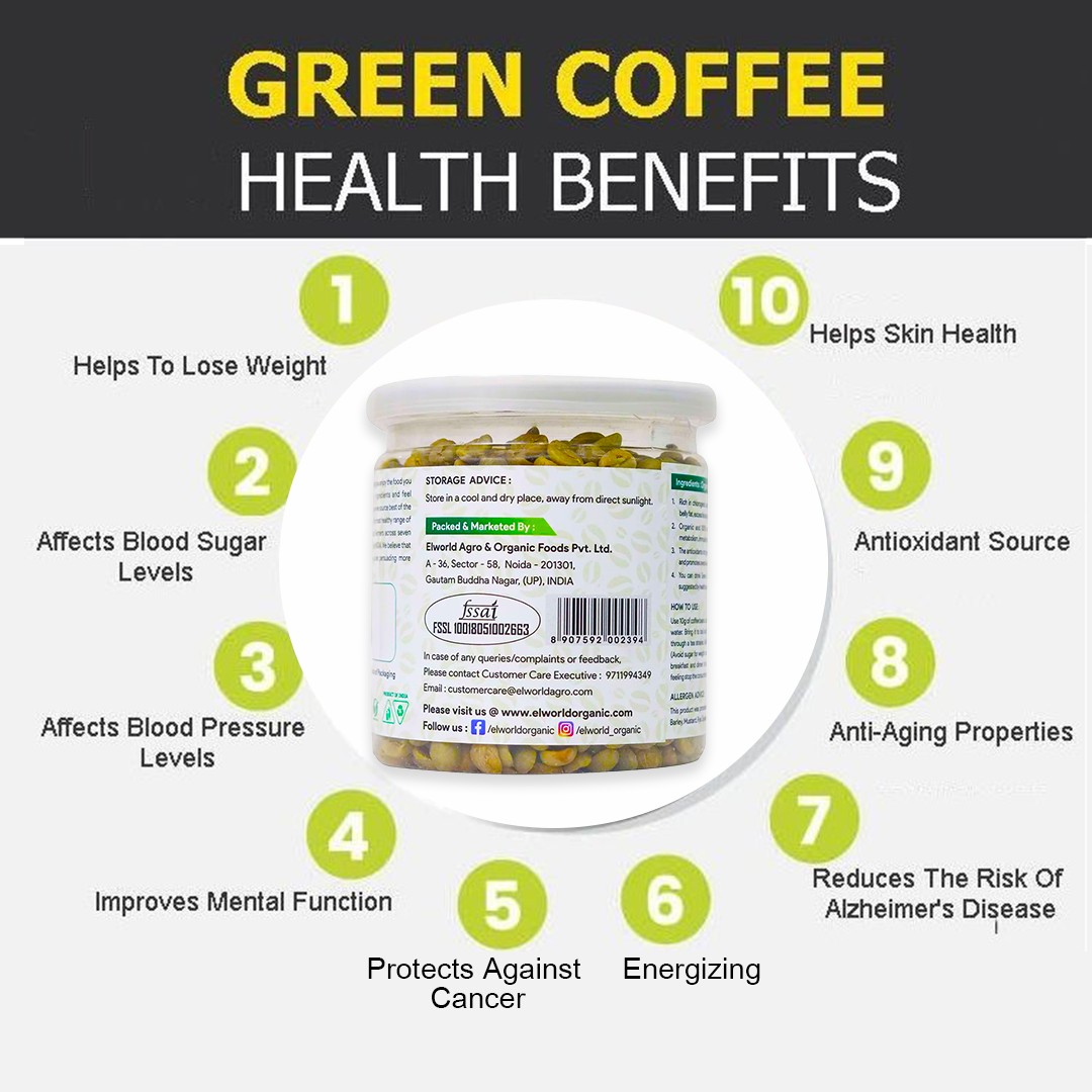 Elworld Agro & Organic Food Products Green Coffee Beans - 300 g