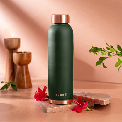 Borosil Eco Colour Copper Bottle and Glass Set