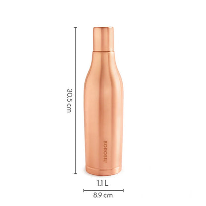 Borosil Gemini Plain Copper Bottle 1L