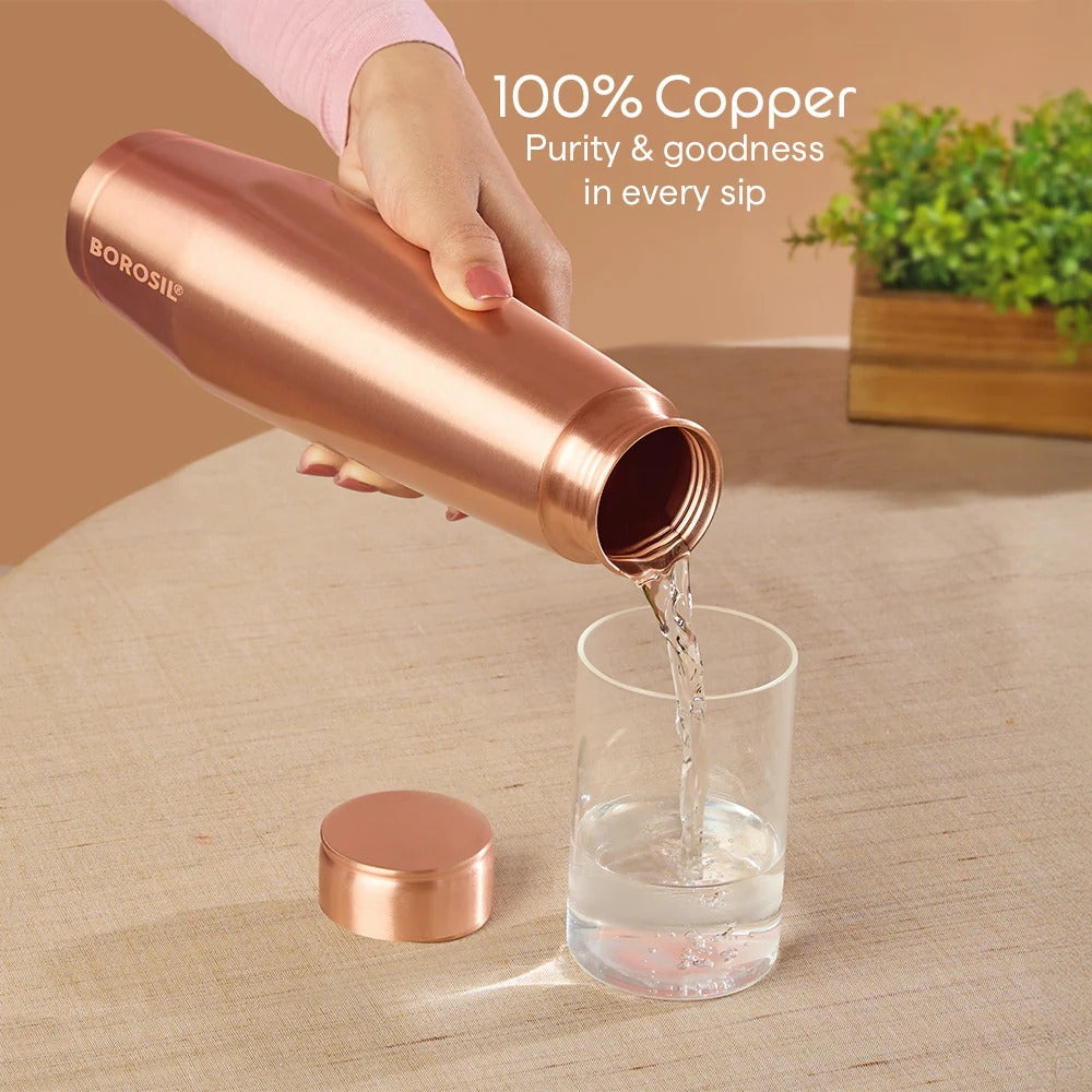 Borosil Orra Plain Copper Bottle 950ml