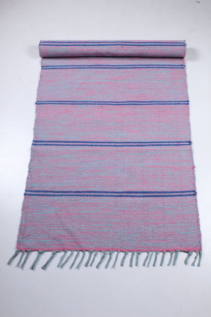 Shramdaan Blue and Red Shaded Yoga Mat with Blue Stripes