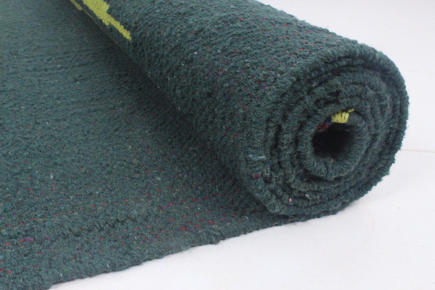 Shramdaan Night Green Yoga Mat with Lime Green Stripes