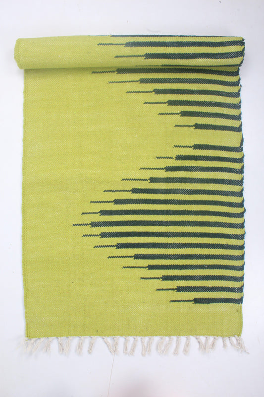 Shramdaan Lime Green Yoga Mat with Night Green Stripes