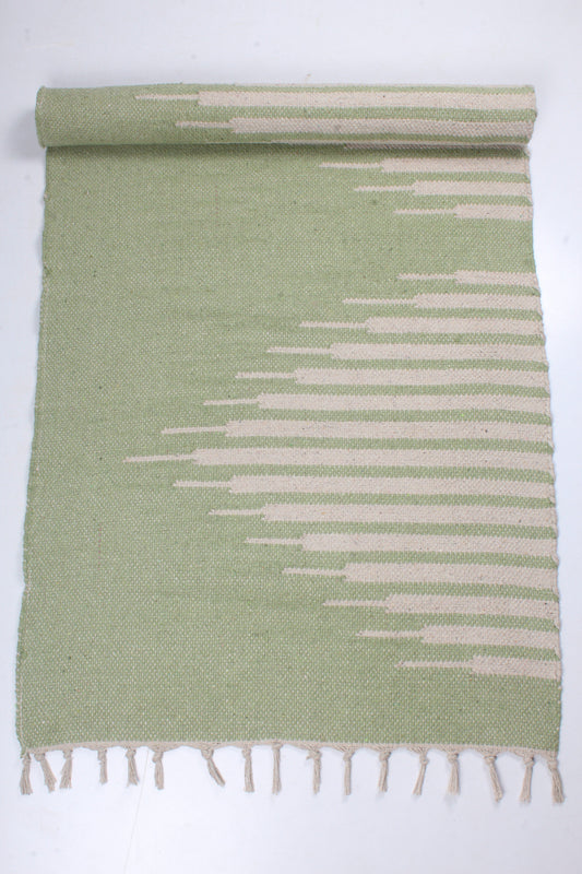 Shramdaan Green Yoga Mate with White Stripes