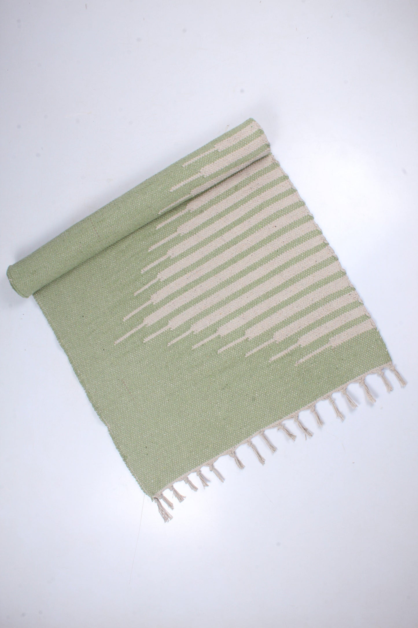 Shramdaan Green Yoga Mate with White Stripes