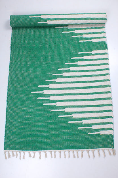 Shramdaan Green Yoga Mate with White Stripes