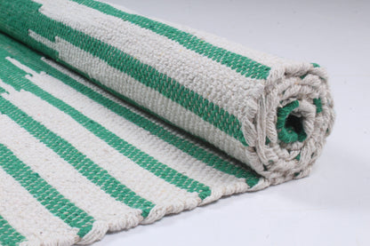 Shramdaan Green Yoga Mate with White Stripes