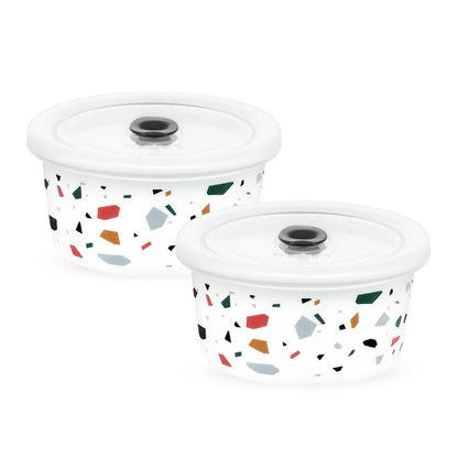 Borosil Larah Opalware Confetti Storage Bowls Set of 2