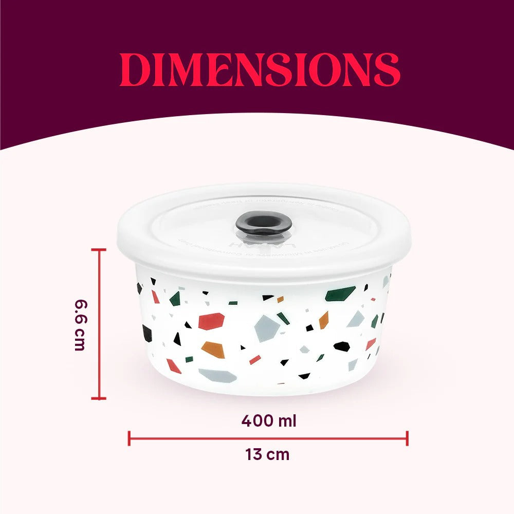 Borosil Larah Opalware Confetti Storage Bowls Set of 2