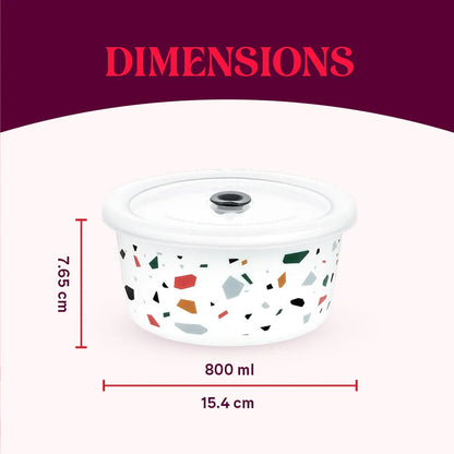 Borosil Larah Opalware Confetti Storage Bowls Set of 2
