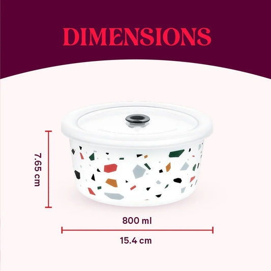 Borosil Larah Opalware Confetti Storage Bowls Set of 2