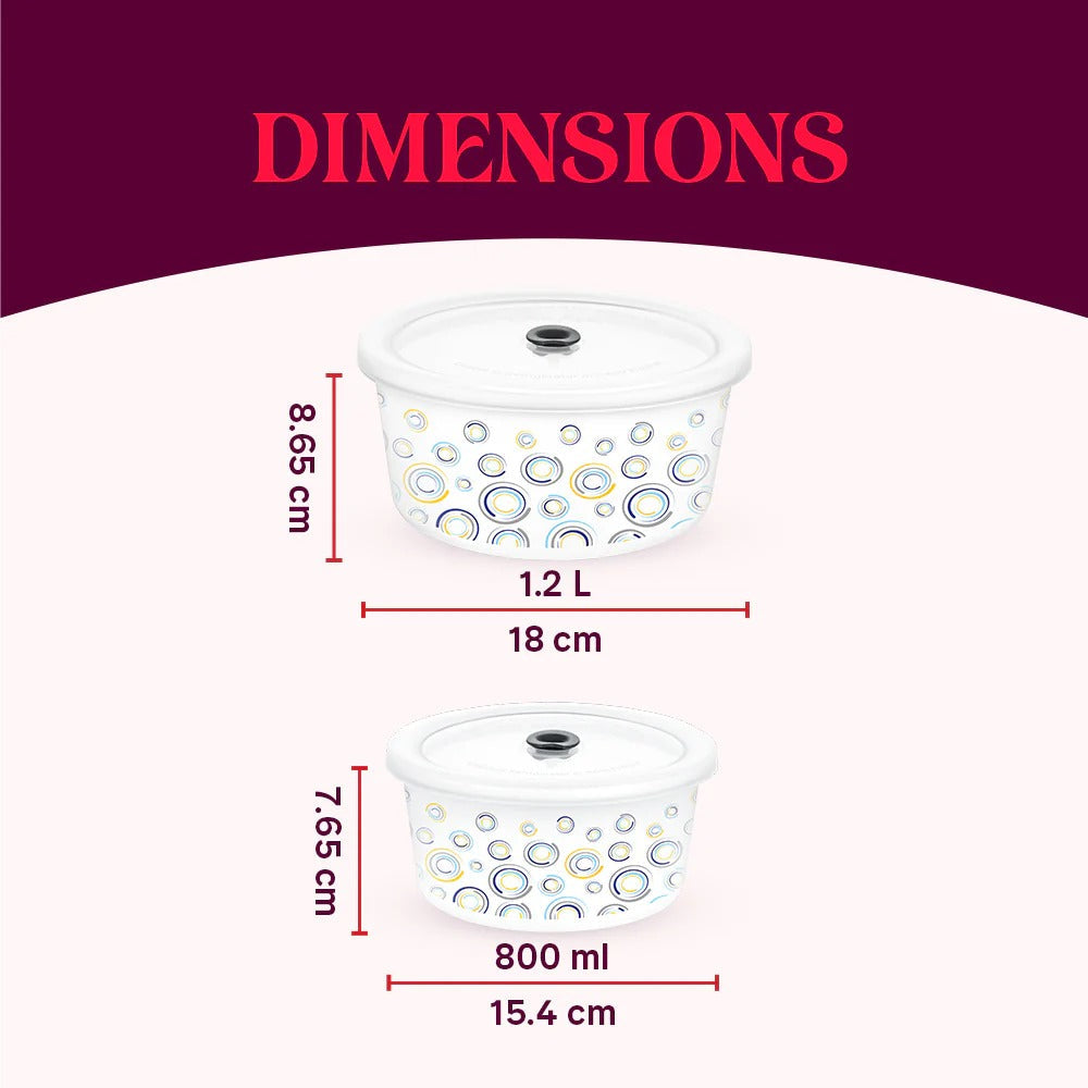 Borosil Larah Opalware Jupiter Storage Bowls Set