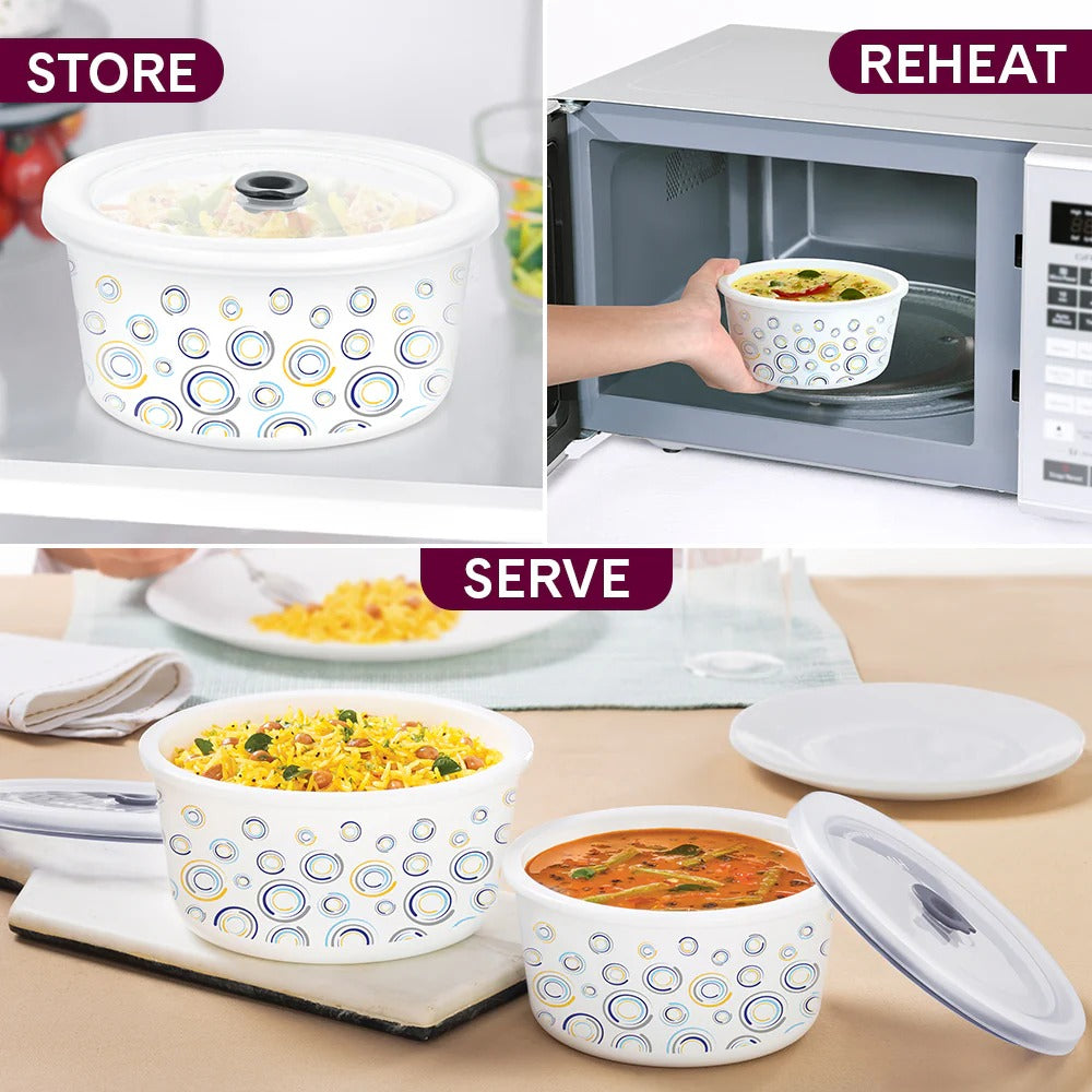 Borosil Larah Opalware Jupiter Storage Bowls Set