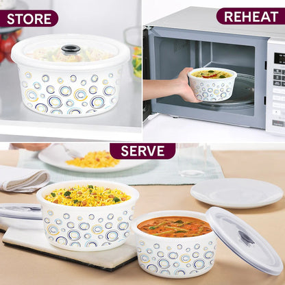Borosil Larah Opalware Jupiter Storage Bowls Set