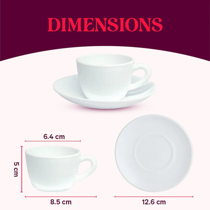 Borosil Larah Opalware Ocean Cup & Saucers Set