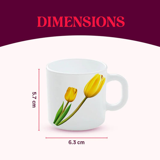 Borosil Larah Lyana Opalware Mug Set of 6