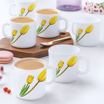 Borosil Larah Lyana Opalware Mug Set of 6