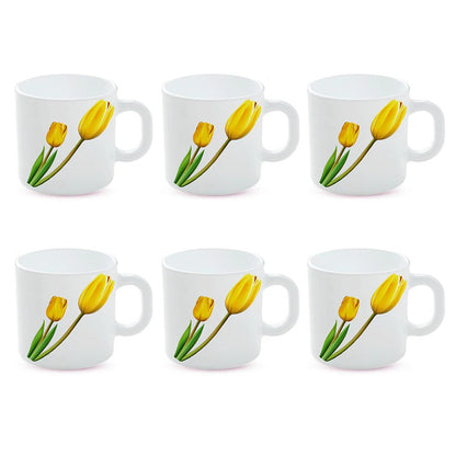 Borosil Larah Lyana Opalware Mug Set of 6