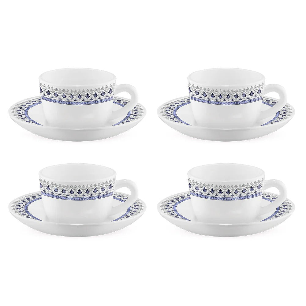 Borosil Larah Opalware Ocean Cup & Saucers Set