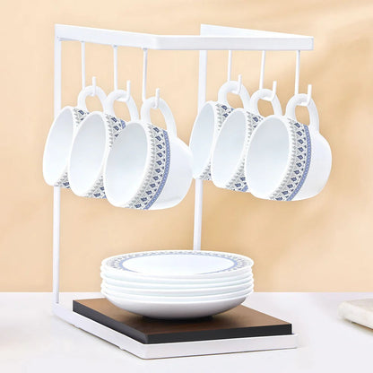 Borosil Larah Opalware Ocean Cup & Saucers Set