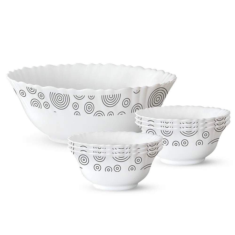 Borosil Larah Opalware Spiral 7 Pcs Pudding Set