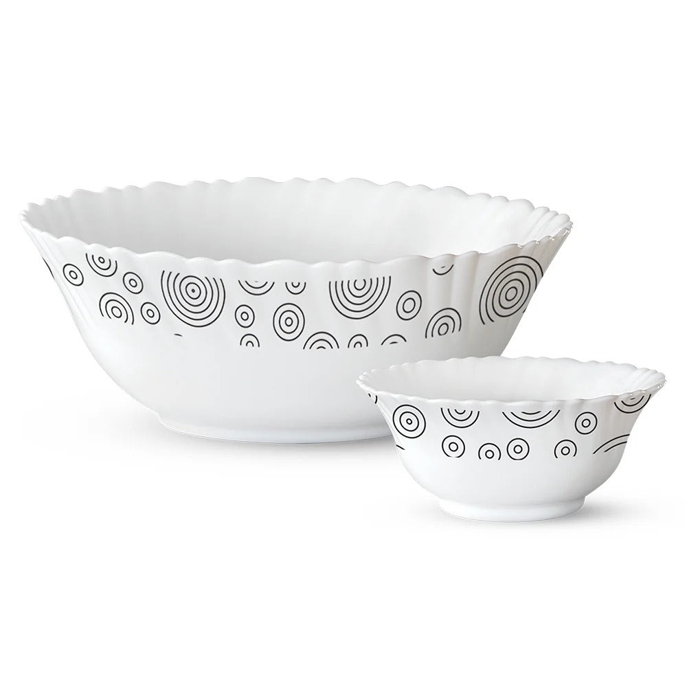 Borosil Larah Opalware Spiral 7 Pcs Pudding Set