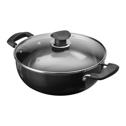 Vinod Hard Anodised Deep Kadai with Glass Lid Induction Friendly