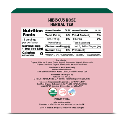 Hibiscus Rose Herbal Tea, 15 Count