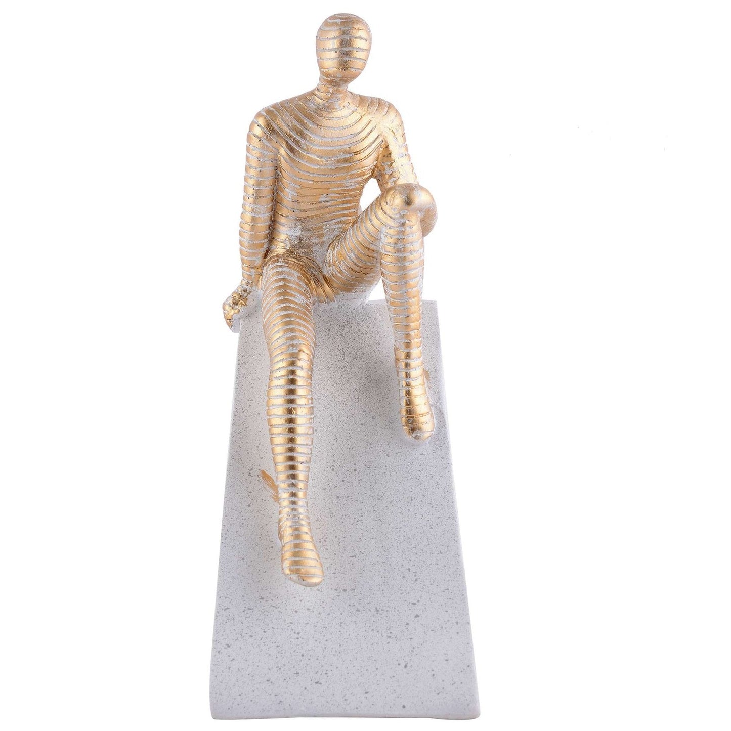 Men Sitting on Ball Showpiece for Home Decor Showpiece, Atlas Sculpture for Office Table Décor multicolour