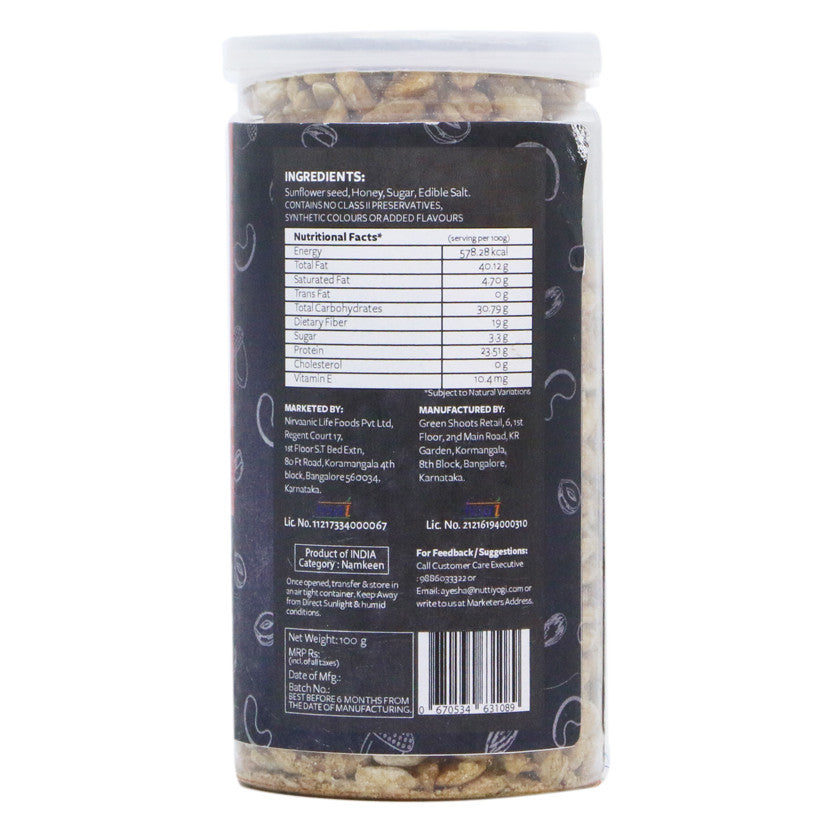 Nutty Yogi Honey Roasted Sunflower Seeds 100g