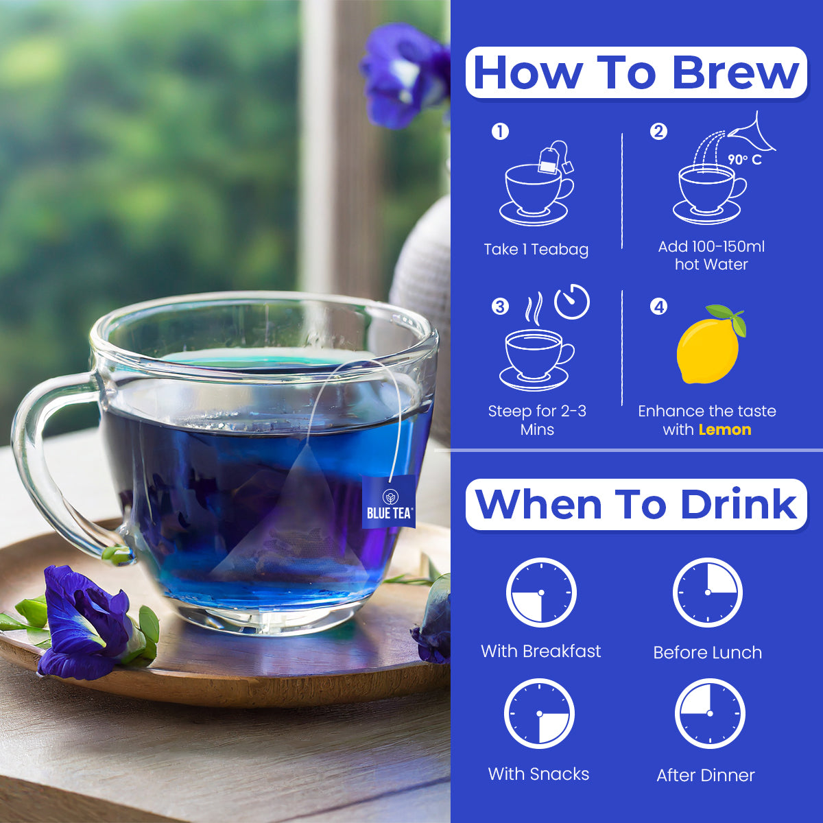 Butterfly Pea Lemongrass Herbal Infusion - 60 Tea Bags