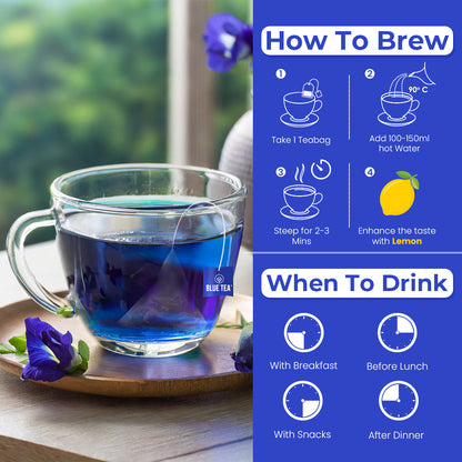 Butterfly Pea Lemongrass Herbal Infusion - 60 Tea Bags