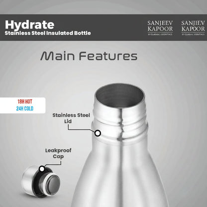 Sanjeev Kapoor by Classic Essentials Hydrate Stainless Steel Insulated Bottle 1000ml