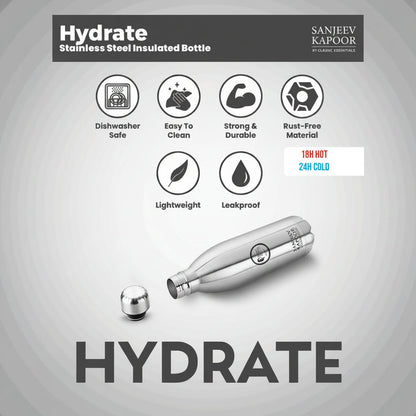 Sanjeev Kapoor by Classic Essentials Hydrate Stainless Steel Insulated Bottle 1000ml