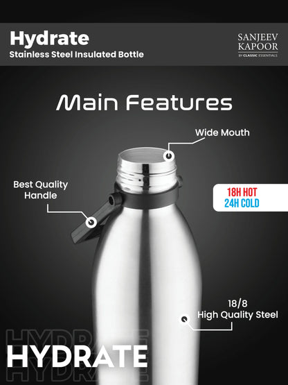 Sanjeev Kapoor by Classic Essentials Hydrate Stainless Steel Insulated Bottle 1800ml