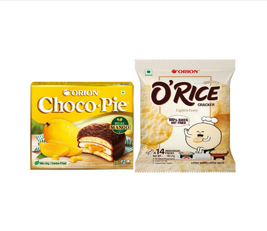 Orion Assorted snacks combo - Pack of 2(O'rice cracker & Korean baked snack)