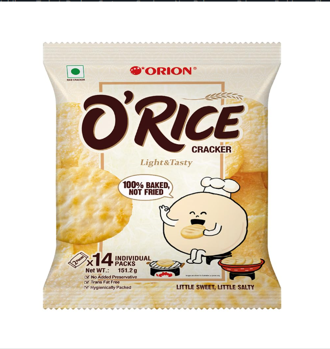Orion Assorted snacks combo - Pack of 2(O'rice cracker & Korean baked snack)