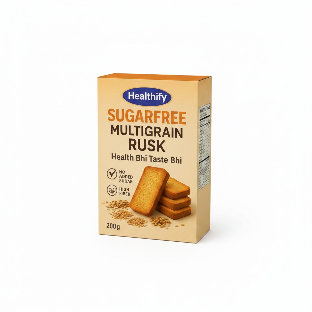 Healthify Sugar Free Multigrain Rusk Elaichi