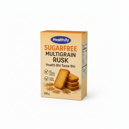 Healthify Sugar Free Multigrain Rusk Elaichi