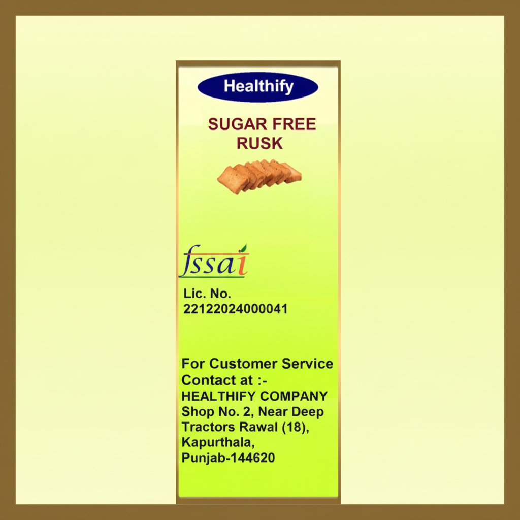 Healthify Sugar Free Multigrain Rusk Elaichi