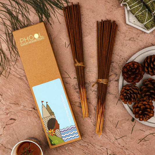 Phool Natural Incense Sticks Refill Pack White Cedar - 80 Sticks