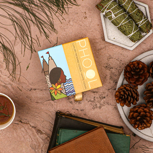 Phool Natural Incense Cones White Cedar - 40 Cones